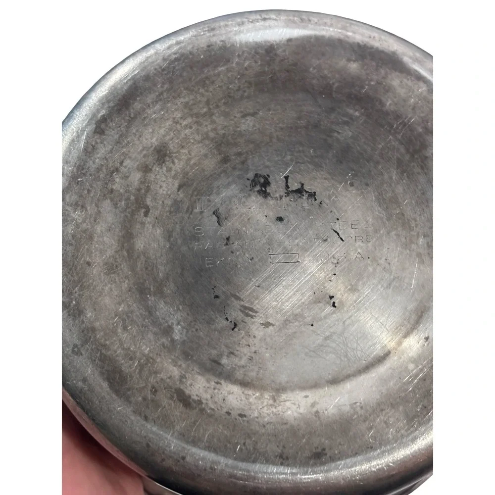 Ekco Flint Stainless Steel 1 Qt Saucepan with Lid‎ Vintage USA Cookware Silver